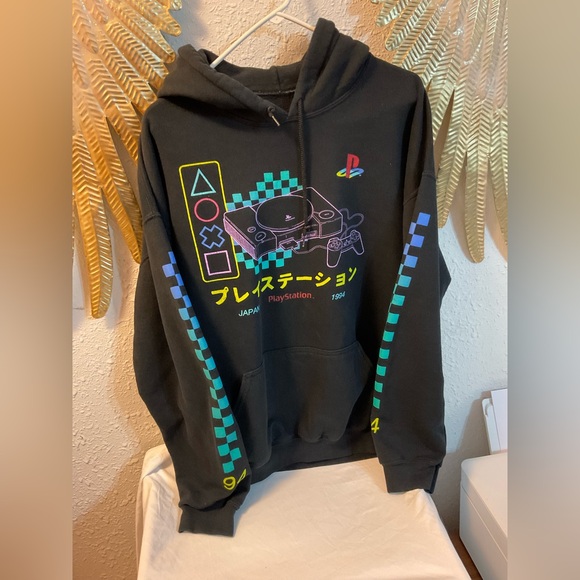 Sony Other - Retro Sony PlayStation hoodie Japanese black size XL